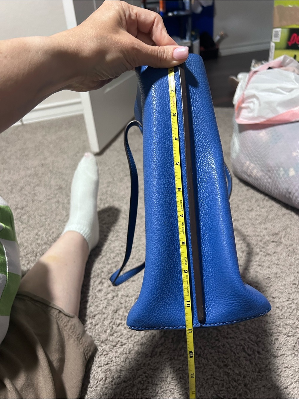 Tory Burch Blue Tote with Red Trim - Picture 13 of 14